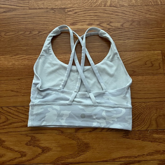 Lululemon White Camo Energy Longline Bra Size 4 - Picture 2 of 5